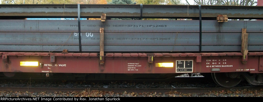 BNSF 545513, detail view of various data